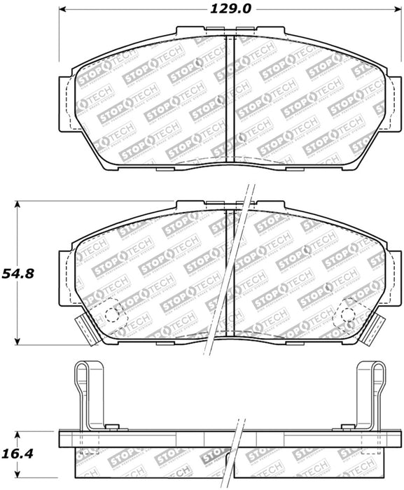 Stoptech Street Fits Touring 93-95 Honda Civic Coupe Front Brake Pads