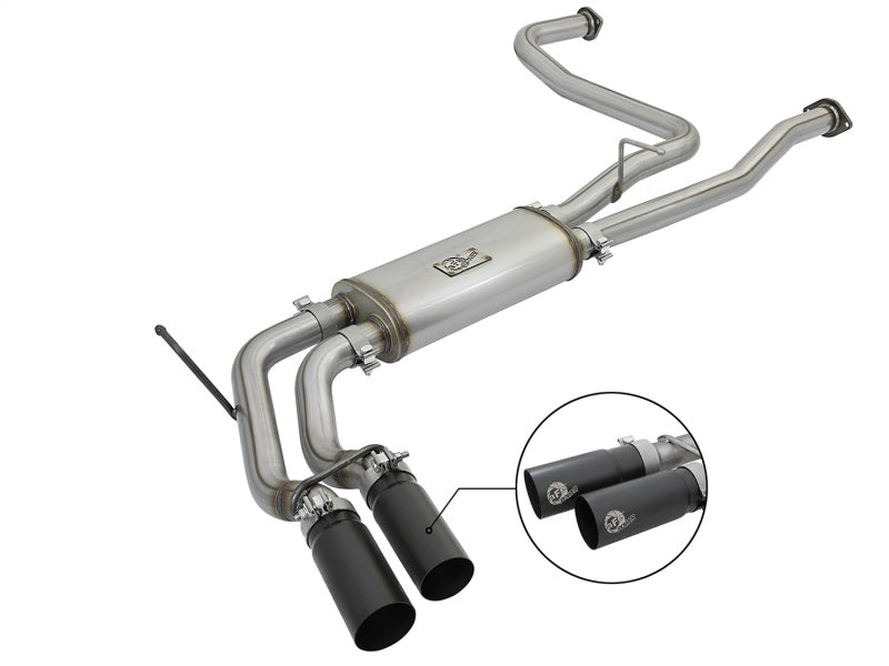 aFe POWER Fits Rebel Series 2-1/2in 409 SS Cat Back Exhaust W/ Black Tips 16-17