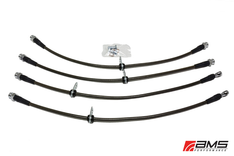 Ams Fits Performance 08-15 Mitsubishi EVO X Stainless Steel Brake Lines (4