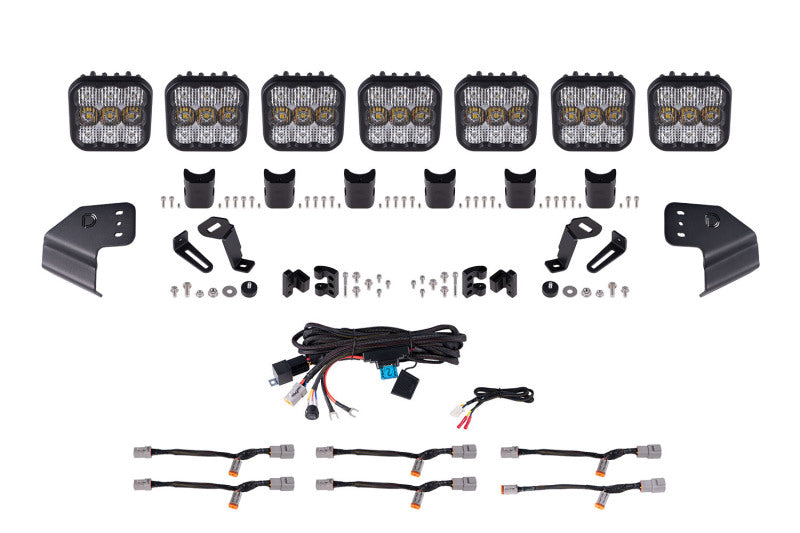 Diode Dynamics Fits Bronco SS5 Pro CrossLink Windshield - White Combo Lightbar