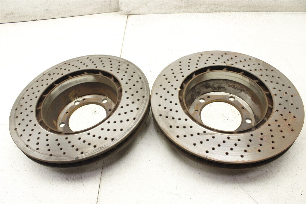 2009 Porsche 911 Carrera Rear Drilled Brake Rotor Disc Set Factory OEM 05-12