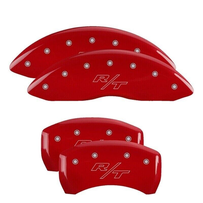 MGP Front/Rear Caliper Covers-Red For Challenger/Charger; 12162SRTRRD