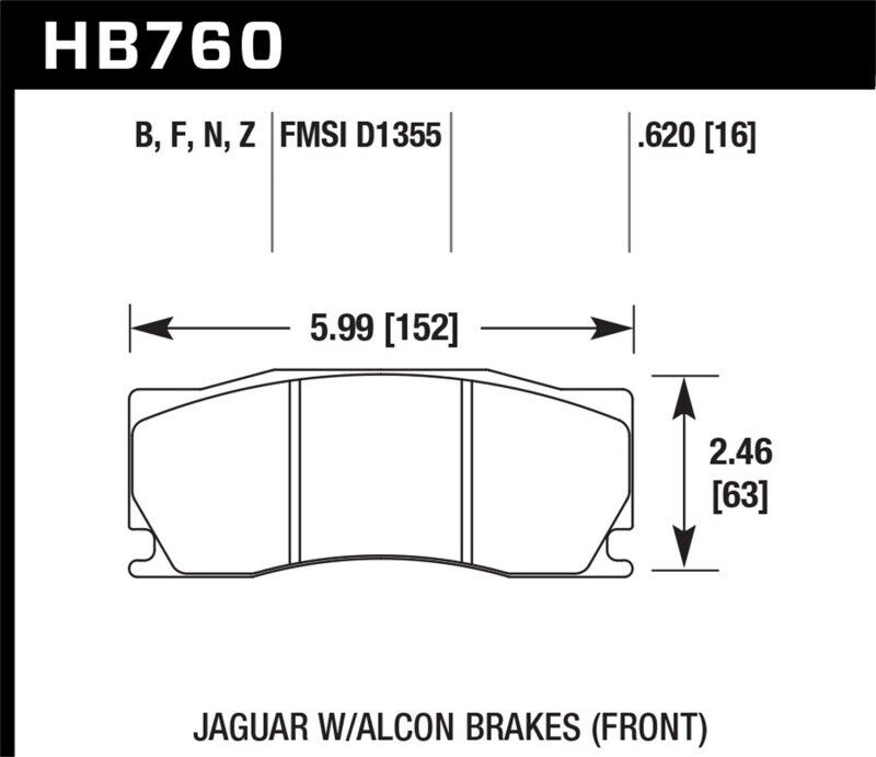 Hawk HB760Z.620 Performance Ceramic Disc Brake Pad For 08-12 Jaguar XKR