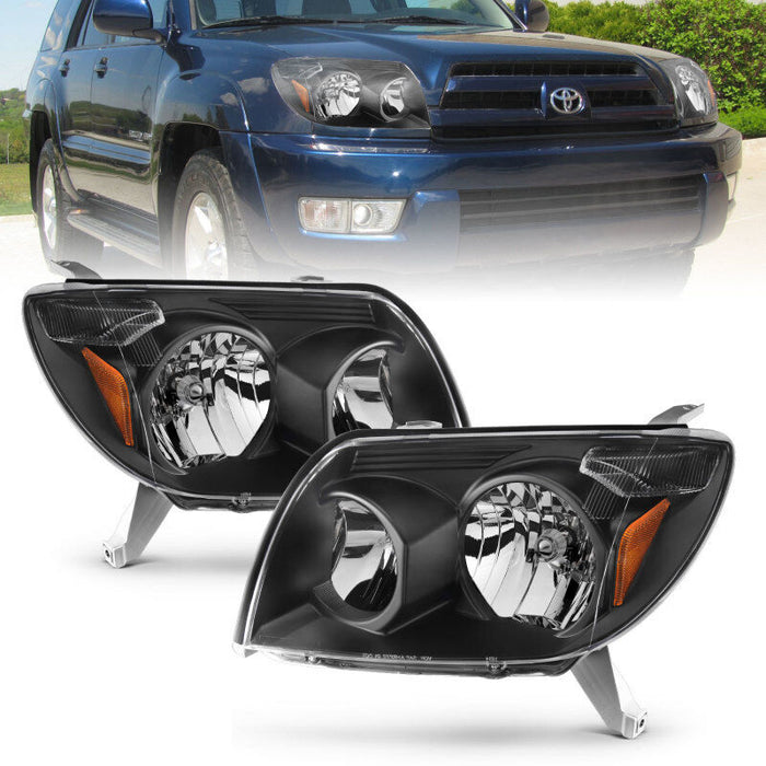 Anzo 111394 Clear Lens / Black Housing Headlights for 2003-2005 Toyota 4 Runner