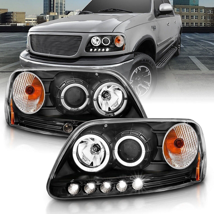 Anzo USA 111031 Projector Headlight Set w/Halo Fits 1997-2003 Expedition F-150