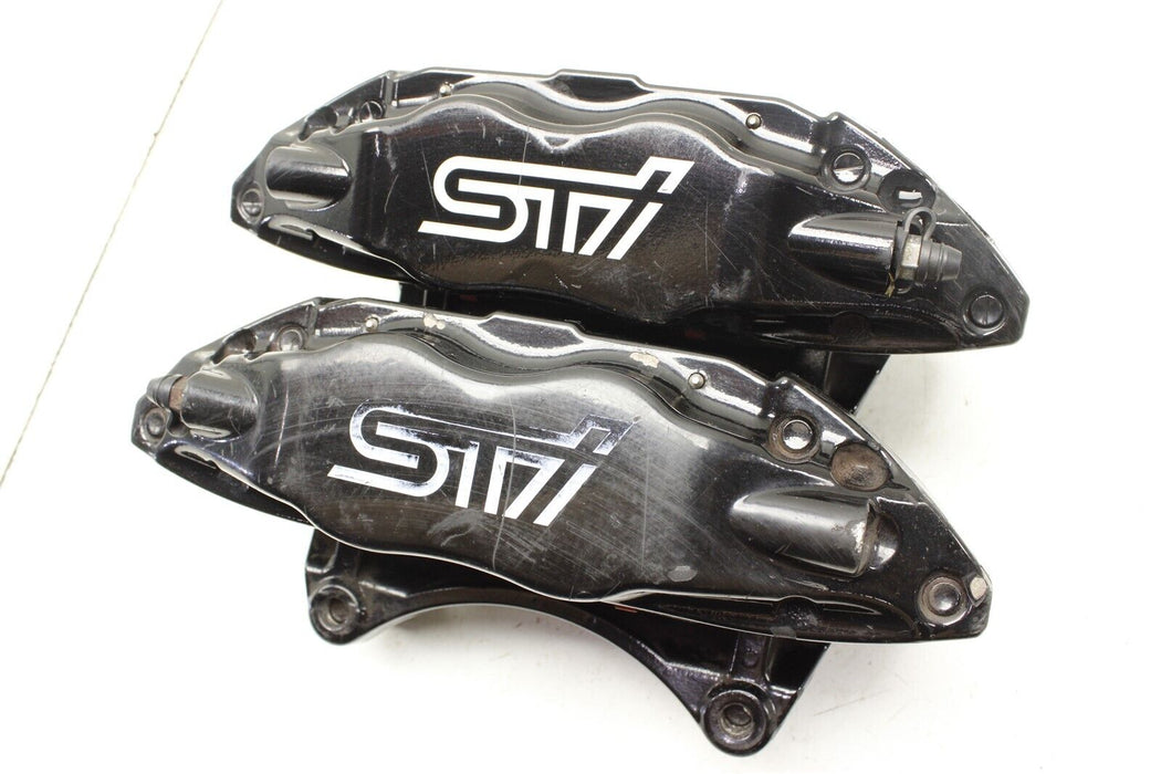 2010 Subaru WRX STI Front Brembo Brake Caliper Set Factory OEM Black 08-17