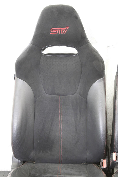 2010 Subaru WRX STI Hatch Black Seat Set Factory OEM Front And Rear 08-14