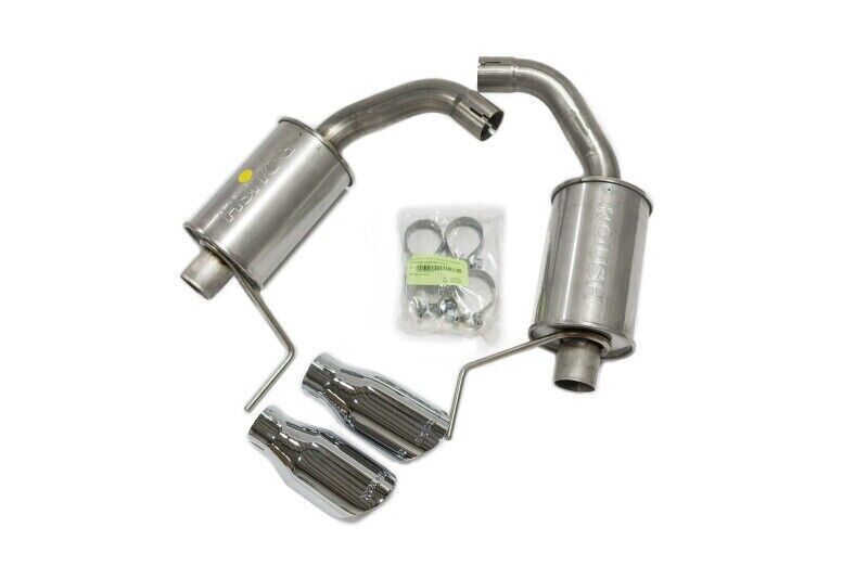 Roush 421837 Axle Back Exhaust Muffler Kit w/ Round Tip For Mustang 2.3L/3.7L