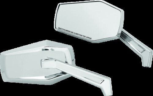 Kuryakyn 5918 Chrome Hex Convex Mirrors for all Harley Models 65-23