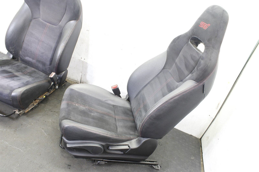 2012 Subaru WRX STI Front And Rear Black Seat Set Factory OEM 08-14