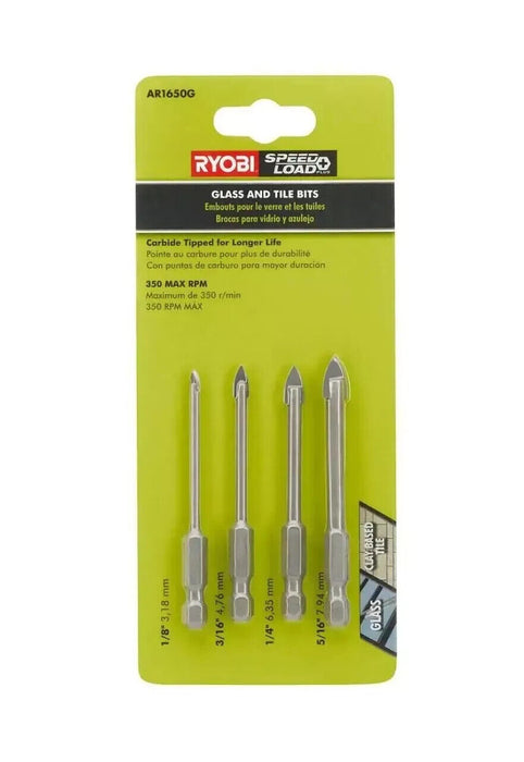 Ryobi AR1650G SpeedLoad+ Carbide Hex Shank Glass/Tile Bit Set ( 4-Piece)