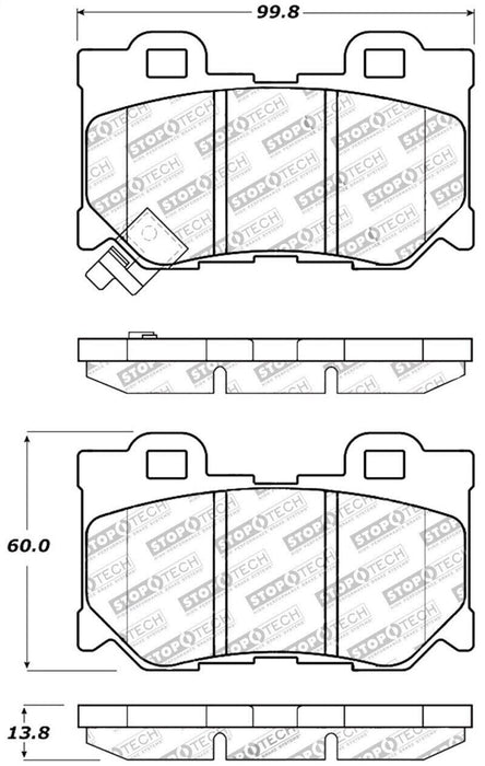 StopTech 309.13470 Rear Disc Brake Pad-Sport Brake Pads