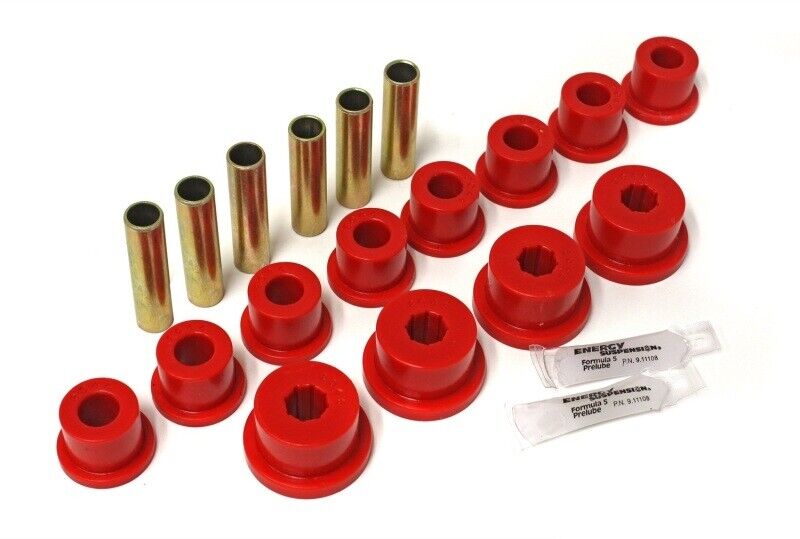 Energy Suspension 1.2102R Leaf Spring Bushing Set Red Front/Rear for Suzuki