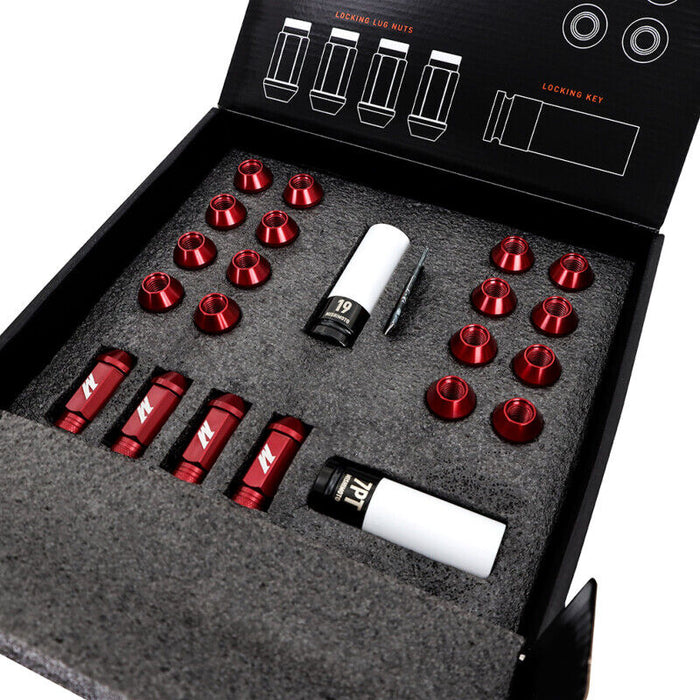 Mishimoto M12x1.25 Thread Size 20pc Set Red Aluminum Locking Lug Nuts