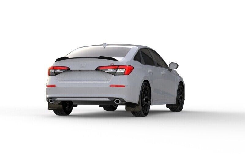 Rally Armor MF90-UR-BLK/WH Black Mud Flap White Logo For Honda Civic Si