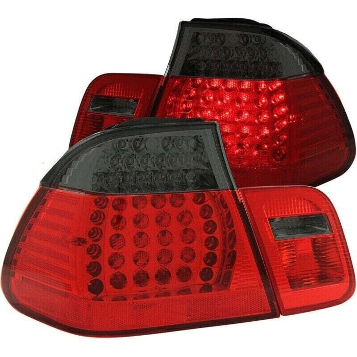 Anzo LED Taillights Red/Smoke 2pc Fits 1999-2001 BMW 3 Series E46