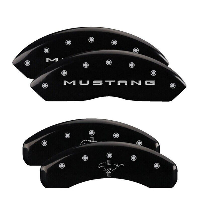 MGP Front/Rear Caliper Covers-Gloss Black, Ford Mustang; 10202SMB2BK