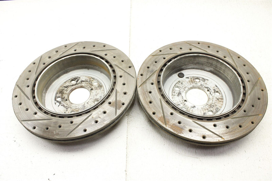 Rear Slotted And Drilled Rotor Disc Set Pair for 2008-2014 Subaru WRX STI 08-14