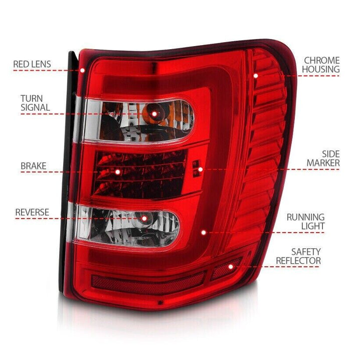 Anzo USA 311396 Tail Light Assembly Fits 99-04 Grand Cherokee (WJ)