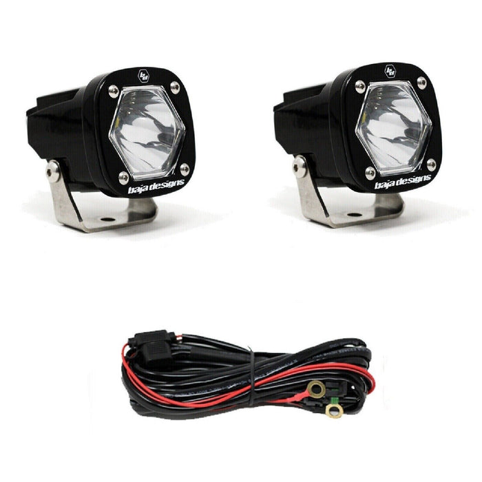 Baja Designs 387801 Pair of Clear S1 Spot LED Auxiliary Light Pods Universal Fit