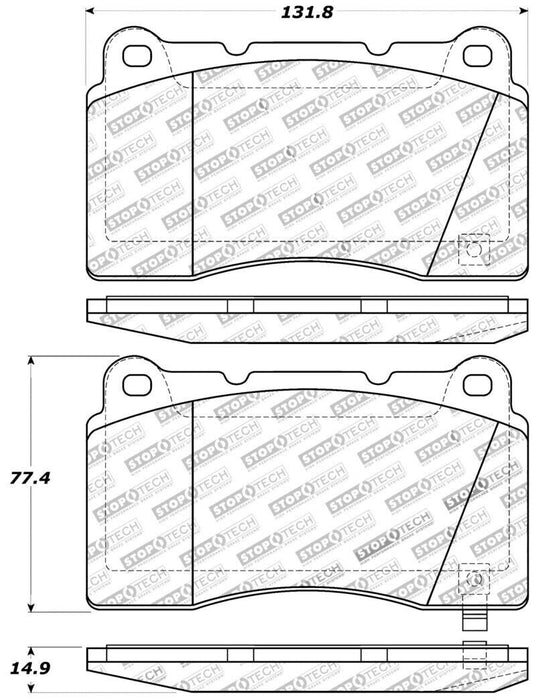 StopTech Disc Brake Pad Set Rear-Front Centric for Acura, Ford, Saab / 309.10010