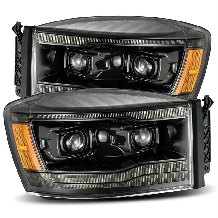 AlphaRex Alpha Black LUXX LED Projector Headlights for 2006-2008 Dodge Ram