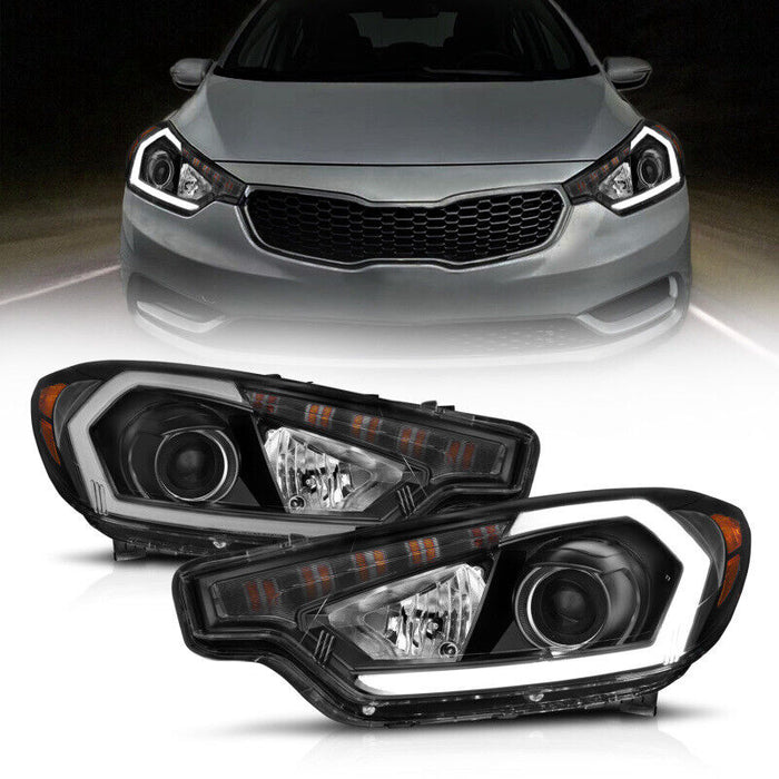Anzo 121562 LED Headlight Left and Right Black Housing For Kia Forte 2014-2016