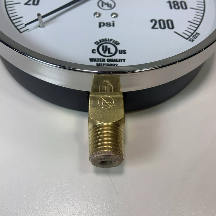 Trerice 600CB4502LA130 Contractor Gauge 4.5" dial 200 psi 1/4" NPT Brass Connect