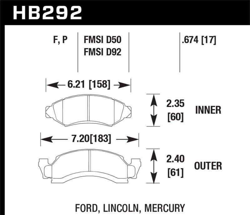 Hawk Performance HB292P.674 SuperDuty Disc Brake Pad