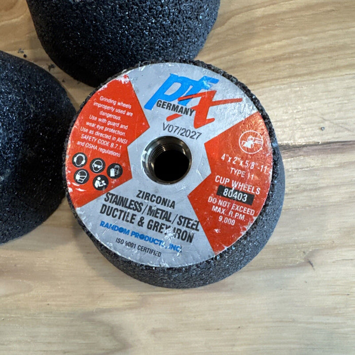 PFX TYPE 11 GRINDING CUP WHEELS 4" x2" x 5/8" - 11 80403