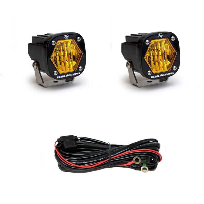 Baja Designs Pair S1 Amber Wide Cornering LED Light w/Mounting Bracket