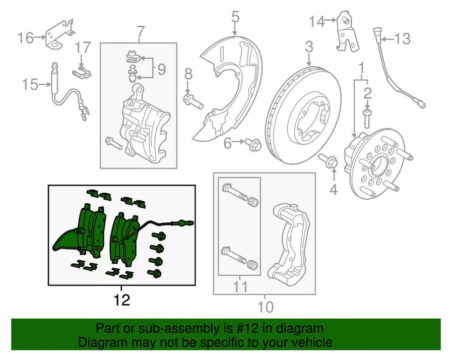 FORD OEM 15-23 Transit-150 Front Brake Components-Brake Pads CK4Z2001B