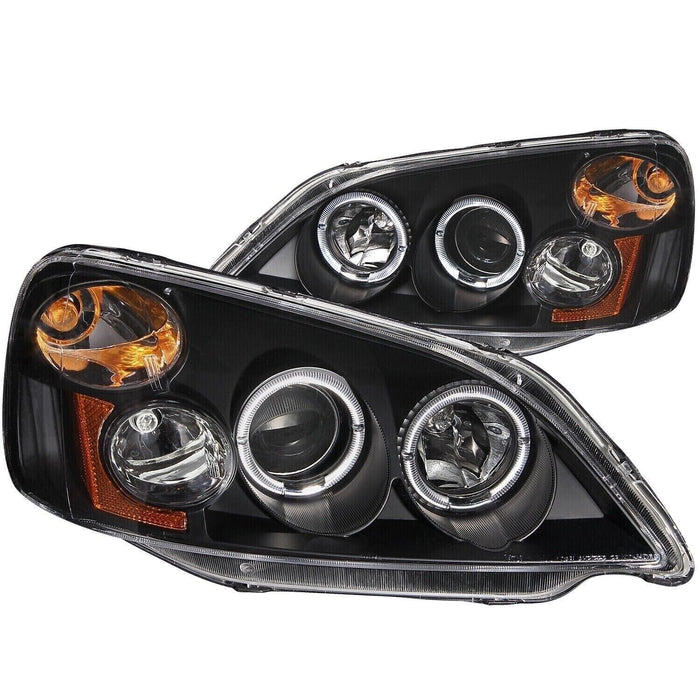 Anzo USA 121055 Projector Headlight Set w/Halo Fits 2001-2003 Honda Civic