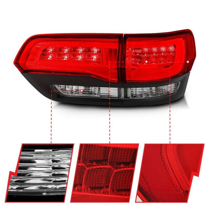 Anzo USA 311268 Tail Light Assembly Fits 14-17 Grand Cherokee (WK2)