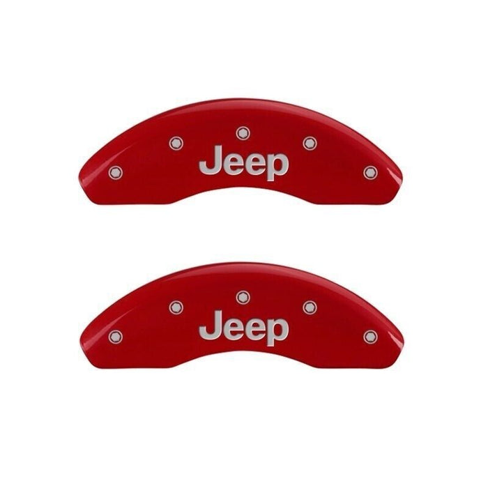 MGP Front/Rear Caliper Covers-Red For Cherokee; 42013SJEPRD