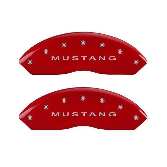 MGP Front/Rear Caliper Covers-Red, Ford Mustang; 10197SMG2RD