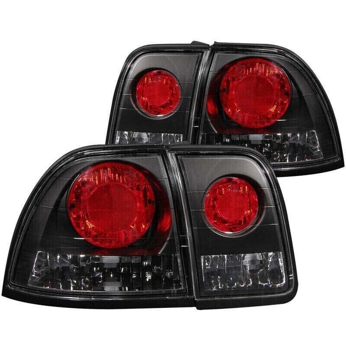 Anzo Tail Lights Lamp Black Fits 1996-1997 Honda Accord