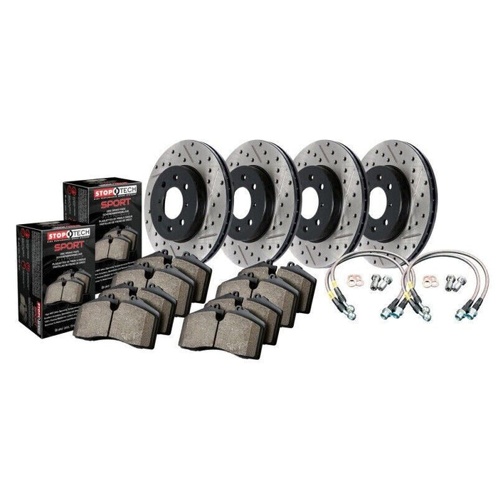 StopTech 978.40008 Sport Disc Brake Kit w/Cross-Drilled And Slotted Rotors