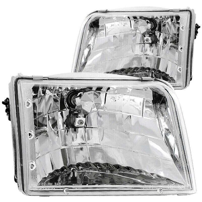 Anzo 111036 Crystal Headlights Lamp Assembly Chrome Fits 1993-1997 Ford Ranger