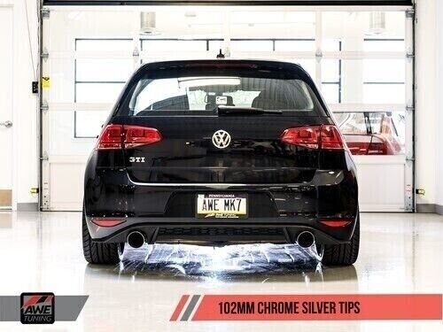 AWE 3020-32022 Tuning for VW MK7 GTI Track Edition Exhaust - Chrome Silver Tips