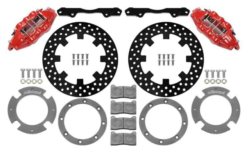 Wilwood 140-16629-DR Disc Brakes Rear Red Caliper 11.25in. XDrilled Rotors