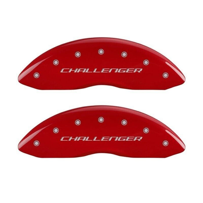 MGP Front/Rear Caliper Covers-Red For Challenger; 12162SCLBRD