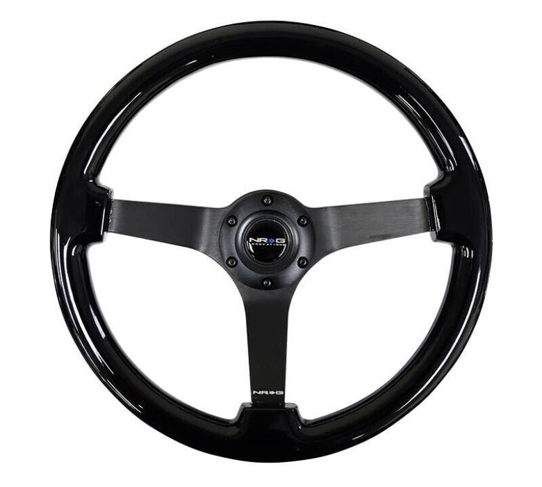 NRG RST-036BR-BK Reinforced Steering Wheel Classic Wood Grain 350mm/3in.