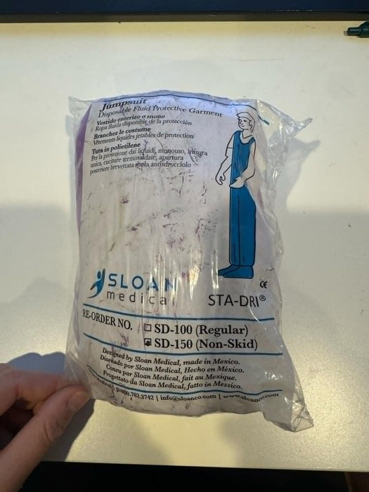 Sloan Sta-Dri Jumpsuit Disposable Fluid Protective Garments  SD-150 Non Skid
