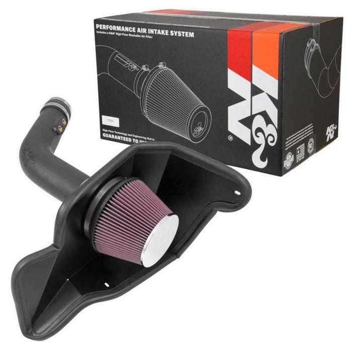 K&N 57-2594 Black Cotton Gauze Performance Air Intake System for 15-17 Mustang