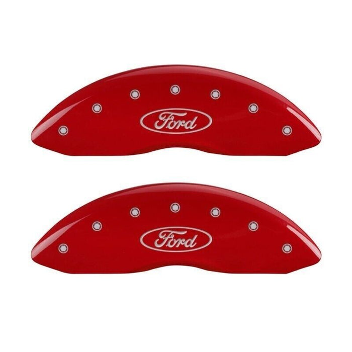 MGP Front/Rear Caliper Covers-Red, Ford F-150; 10219SFRDRD