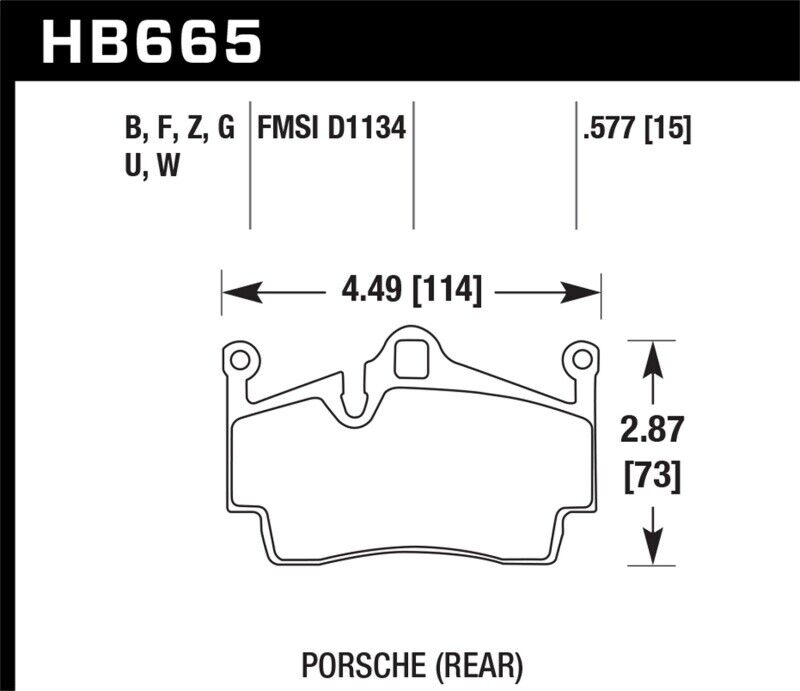 Hawk Performance HB665G.577 DTC-60 Disc Brake Pad For 2012-2015 Porsche Boxster