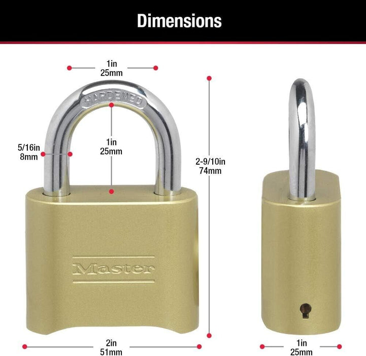 Master Lock 175  2 in. Wide Set Your Own Combination Solid Body Padlock