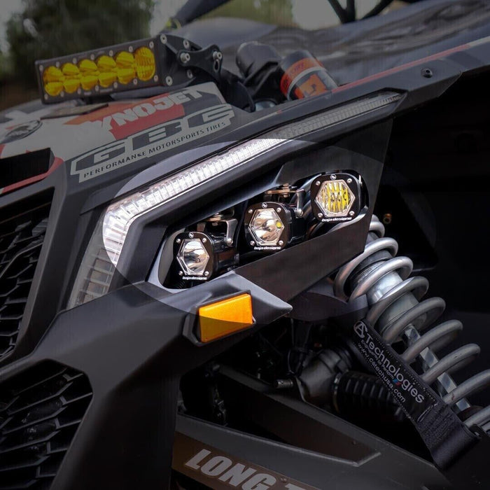 Baja Designs S1 Triple LED Clear/Amber Headlight Kit for 17+ Can-Am Maverick X3