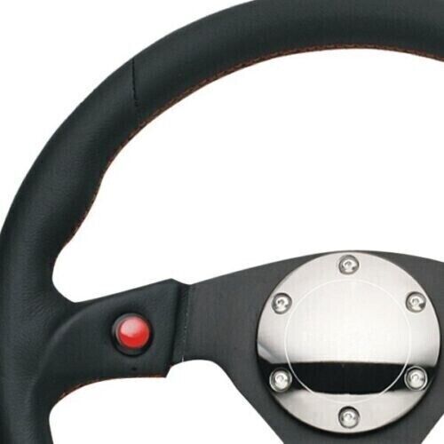 NRG RST-007R Reinforced Sport Steering Wheel 320mm Dual Button Black Spoke